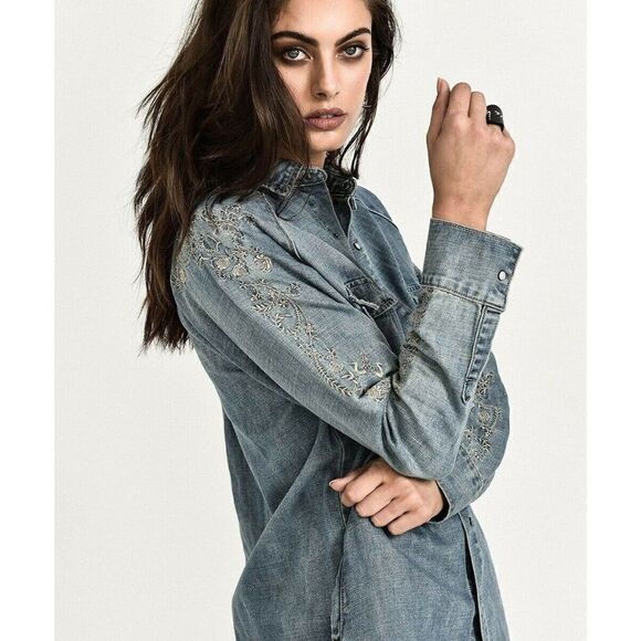 ONE TEASPOON DESERT BONES EMBROIDERED SHIRT DRESS - Picture 6 of 7